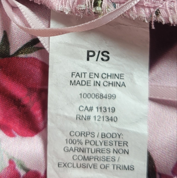 pink green floral print handkerchief tie back tank crop top small - Picture 10 of 10